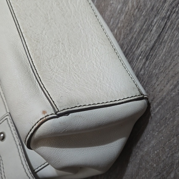 VINTAGE BANANA REPUBLIC LEATHER BAG OFF WHITE - Picture 7 of 17